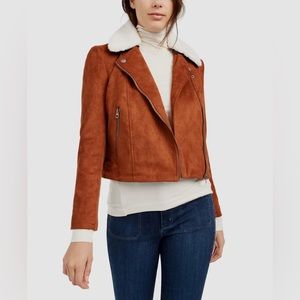 French Connection Faux Leather Shearling Amaranta Jacker